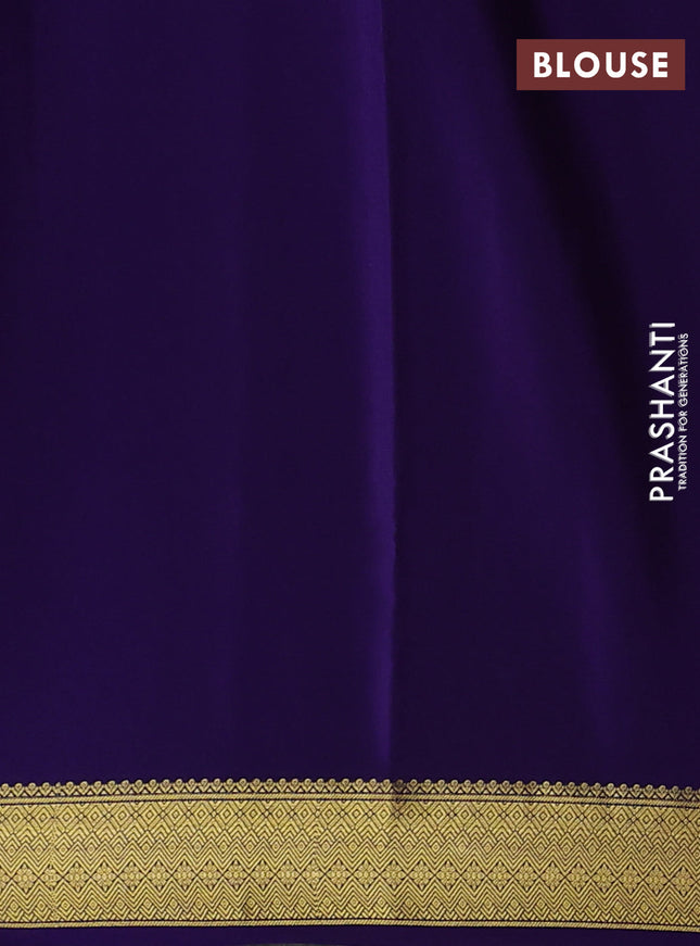 Pure mysore silk sareee pink and violet shade with allover zari woven buttas and zari woven border