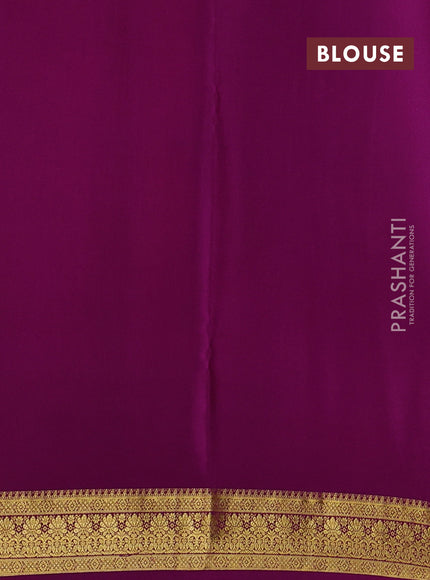 Pure mysore silk sareee peach pink and purple with allover zari woven buttas and zari woven border
