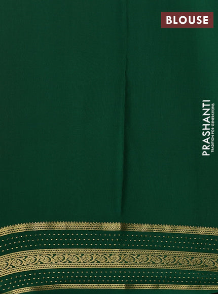 Pure mysore silk sareee red and green with allover zari woven geometric weaves and zari woven border