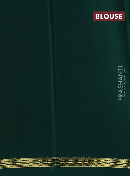 Pure mysore silk sareee mustard yellow and green with zari woven buttas and zari woven simple border