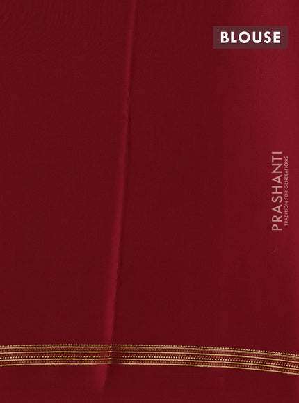 Pure mysore silk sareee mehendi green and red with zari woven buttas and zari woven simple border