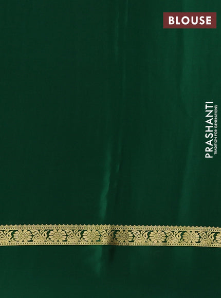 Pure mysore silk sareee red and green with allover zari weaves and zari woven simple border