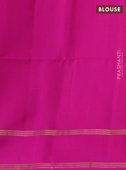 Pure soft silk saree dual shade of pinkish orange and pink with allover zari woven buttas and rettapet zari woven border