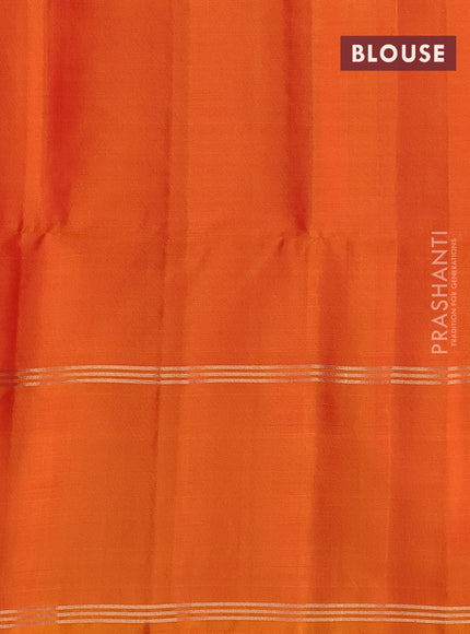 Pure soft silk saree red and mustard yellow with zari woven buttas and rettapet zari woven border