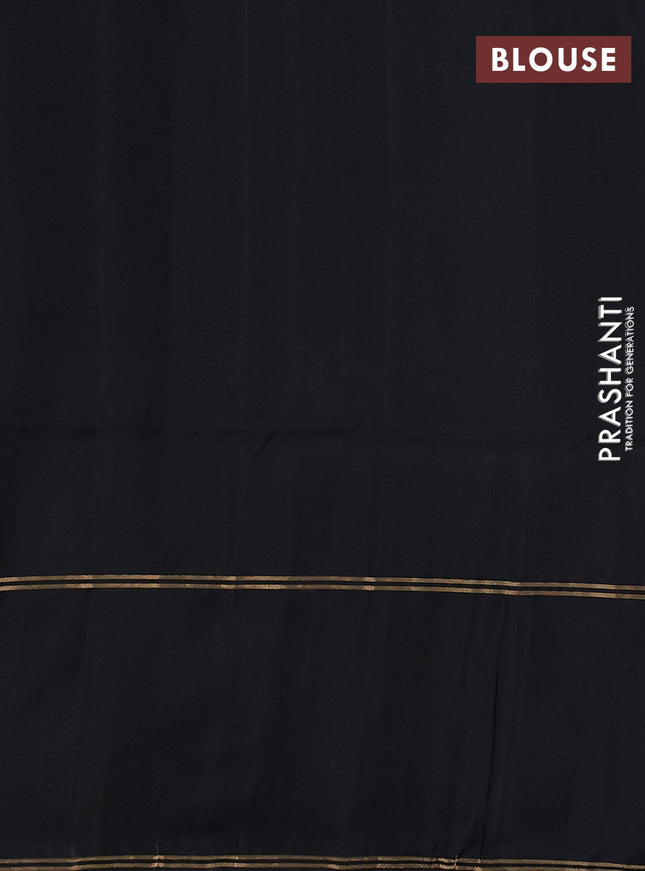 Pure soft silk saree pastel brown and black with allover zari woven buttas and rettapet zari woven butta border