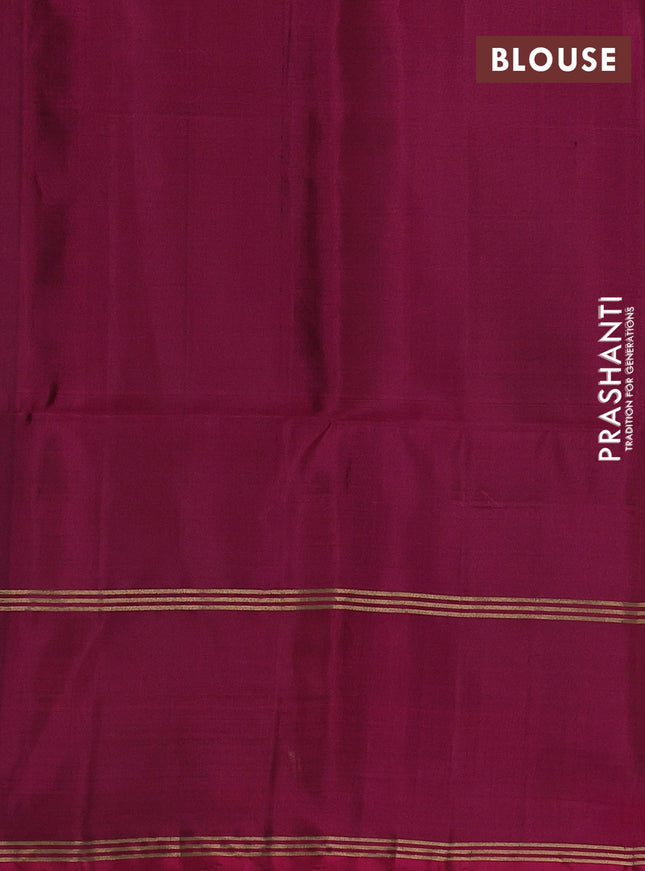Pure soft silk saree purple and pink with allover zari woven buttas and rettapet zari woven border