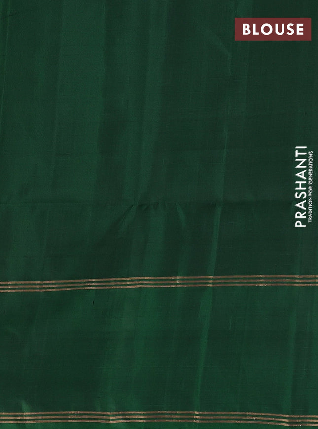 Pure soft silk saree purple and green with allover zari woven buttas and rettapet zari woven border