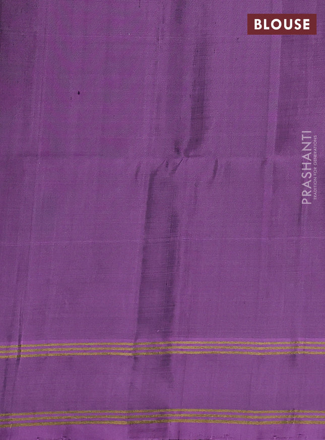 Pure soft silk saree purple and lavender with allover zari woven buttas and rettapet zari woven border