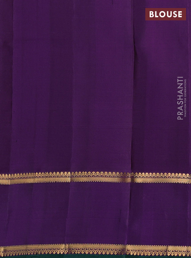 Pure soft silk saree rust shade and purple with allover zari woven buttas and rettapet zari woven border