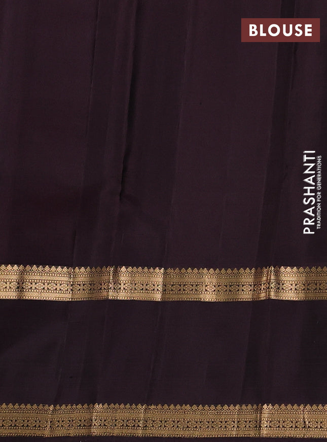 Pure soft silk saree maroon and coffee brown with zari woven buttas and rettapet zari woven border