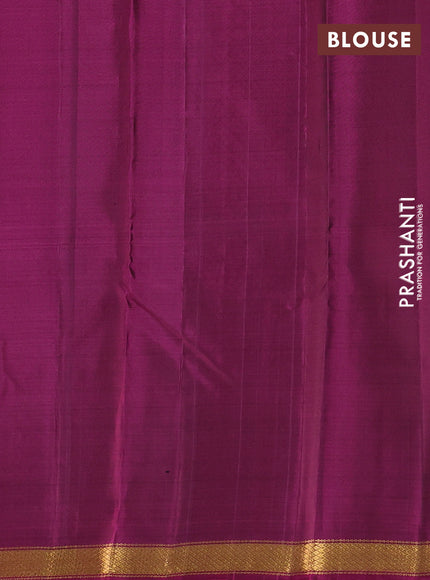Pure soft silk saree coffee brown and magenta pink with zari woven buttas and small zari woven border