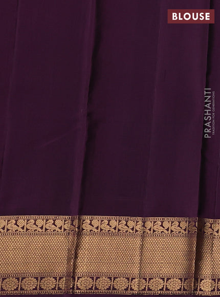Pure soft silk saree maroon  and deep purple with annam zari woven buttas and zari woven border