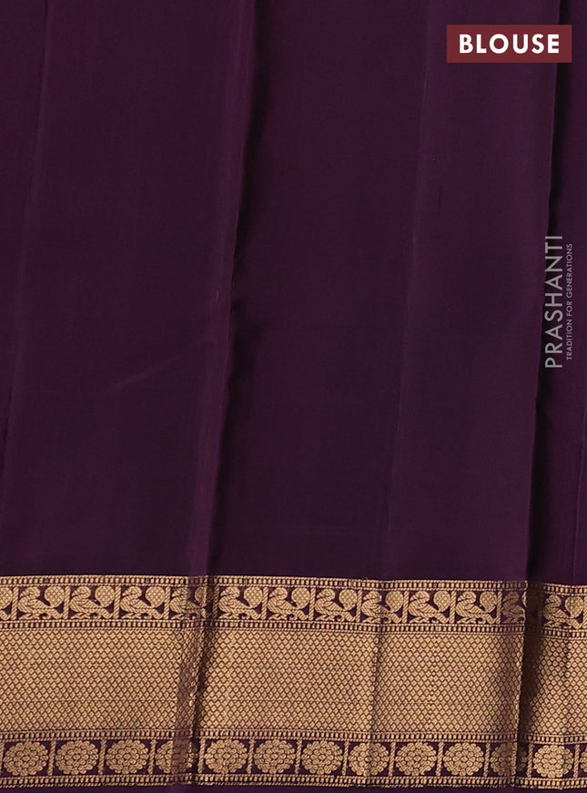 Pure soft silk saree maroon  and deep purple with annam zari woven buttas and zari woven border