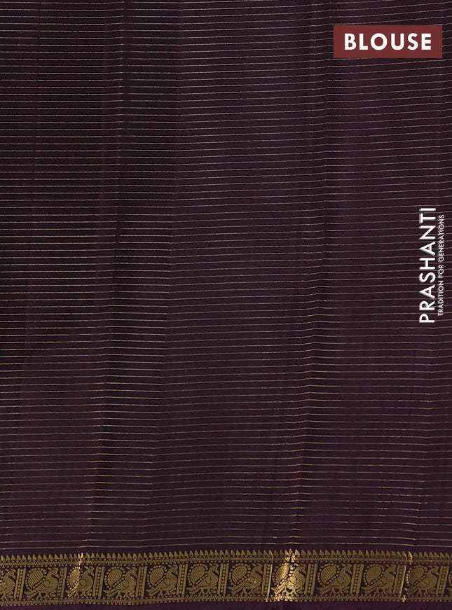 Pure soft silk saree deep wine shade with allover small zari checked pattern and annam zari woven border