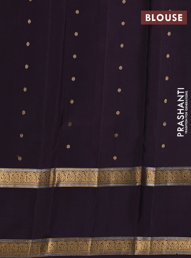 Pure soft silk saree rosy brown and wine shade with zari woven buttas and long rettapet zari woven border