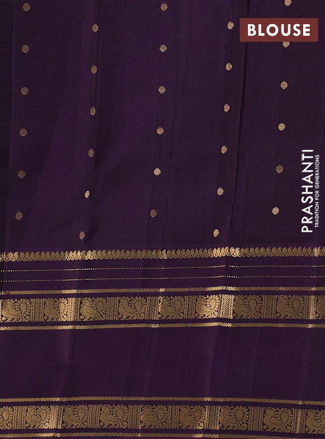 Pure soft silk saree dark magenta pink and purple with zari woven buttas and long rettapet zari woven border