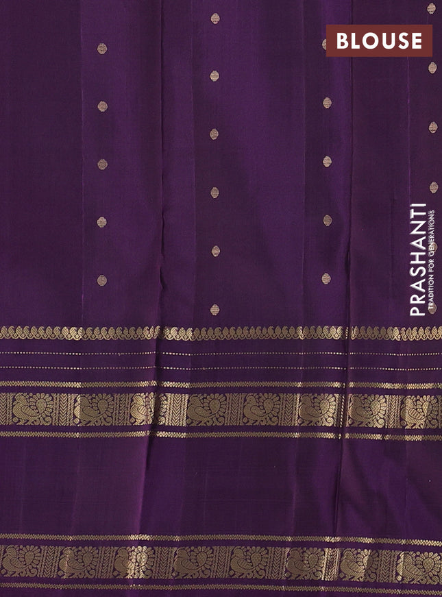 Pure soft silk saree blue and purple with zari woven buttas and long rettapet zari woven border