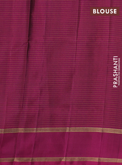 Pure soft silk saree coffee brown and magenta pink with allover zari checks & buttas and rettapet zari woven border