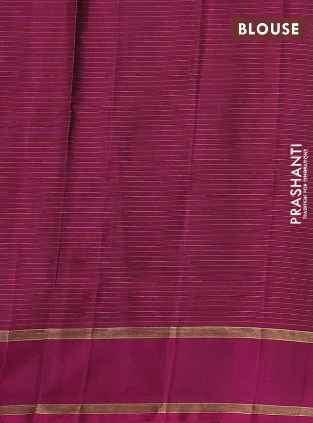 Pure soft silk saree coffee brown and magenta pink with allover zari checks & buttas and rettapet zari woven border