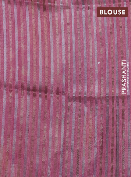 Organza tissue tussar saree maroon with floral prints and lace work border