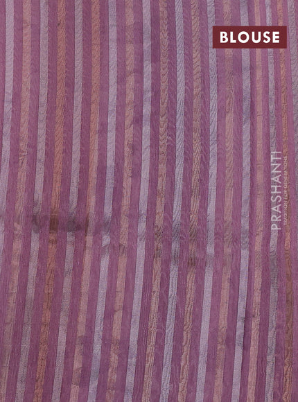 Organza tissue tussar saree pastel pink with floral prints and lace work border
