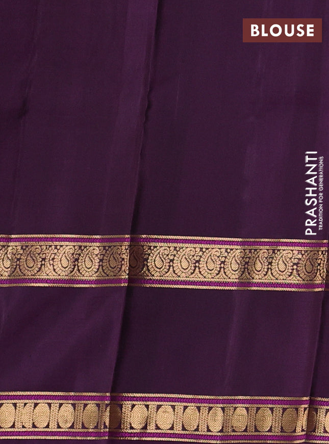 Pure soft silk saree purple and deep purple with zari woven buttas and rettapet zari woven border
