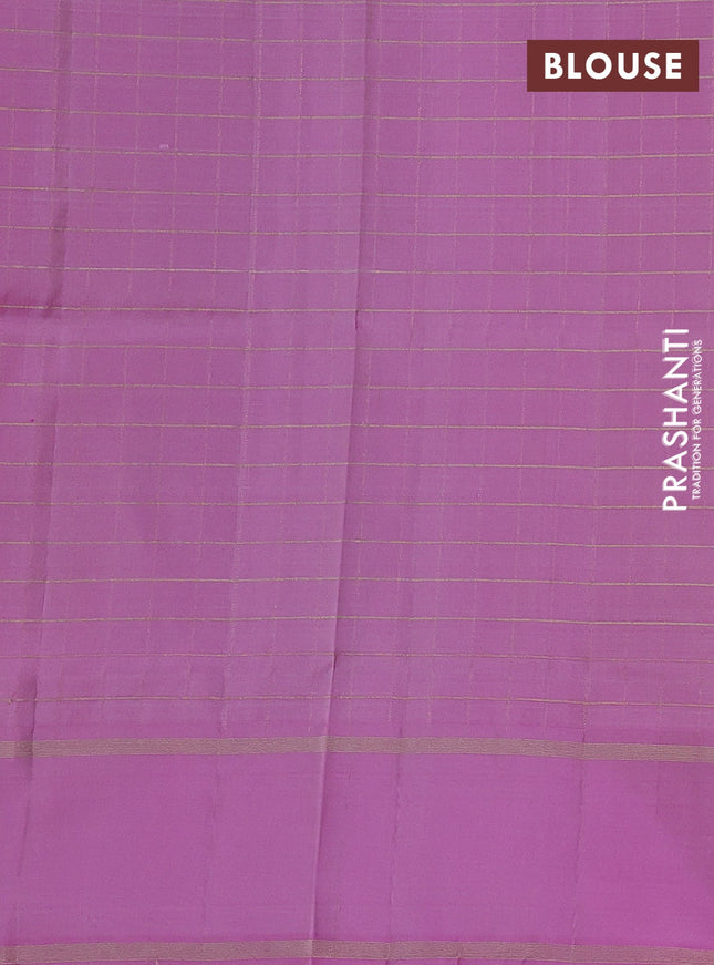Pure soft silk saree yellow and lotus pink with allover zari woven checked pattern and rettapet zari woven border
