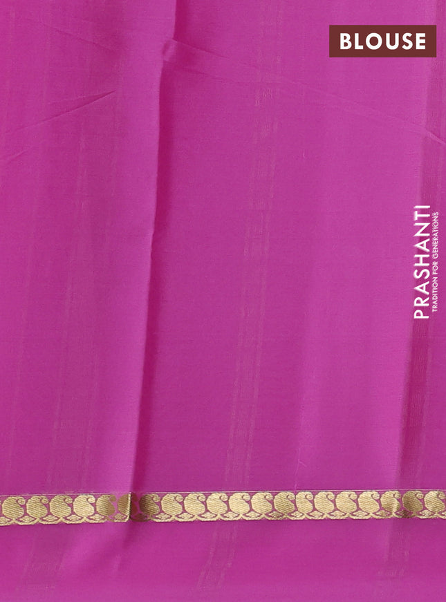 Pure mysore silk saree red and light pink with allover zari checked pattern and zari woven simple border