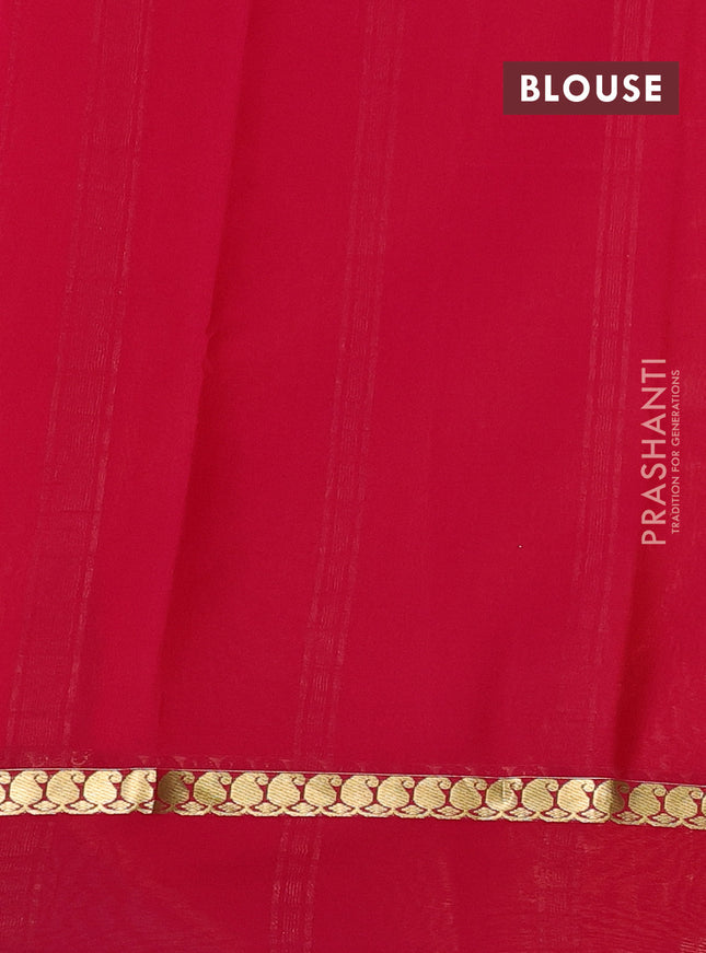 Pure mysore silk saree mustard yellow and pink with allover zari checked pattern and zari woven simple border