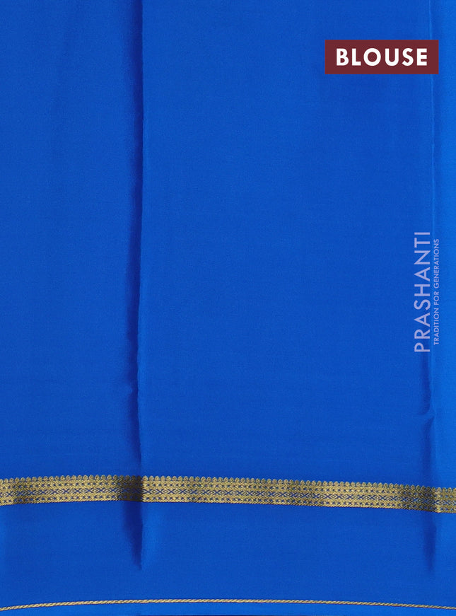 Pure mysore silk saree lavender and cs blue with zari woven buttas and rettapet zari woven border