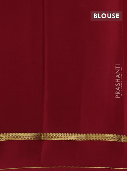 Pure mysore silk saree lotus pink and deep maroon with zari woven buttas and rettapet zari woven border