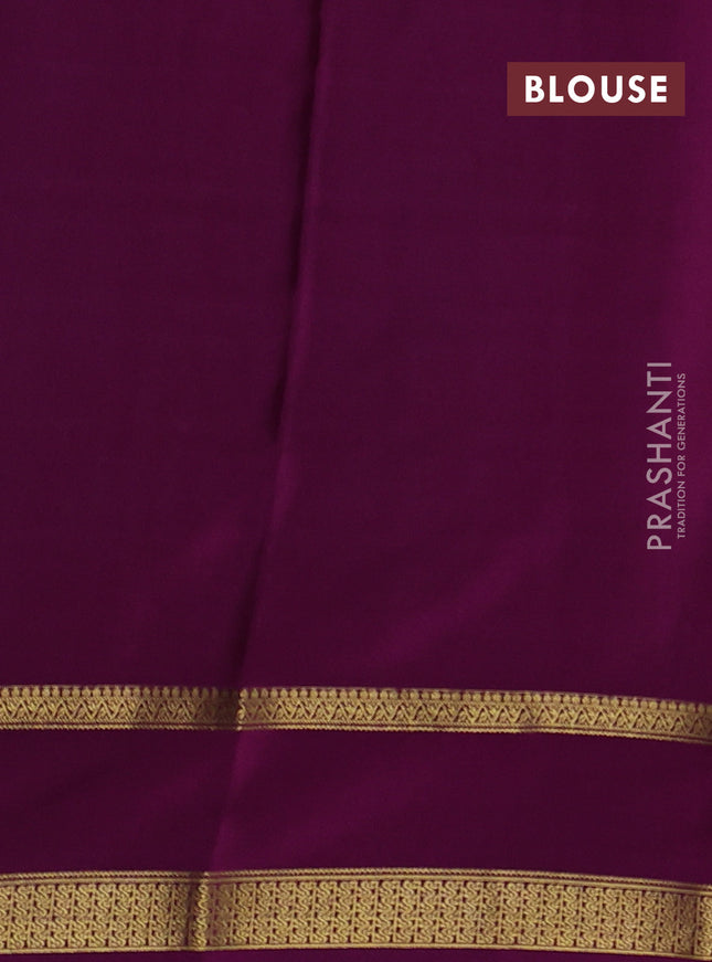 Pure mysore silk saree blue and purple with allover zari checks & buttas and rettapet zari woven border