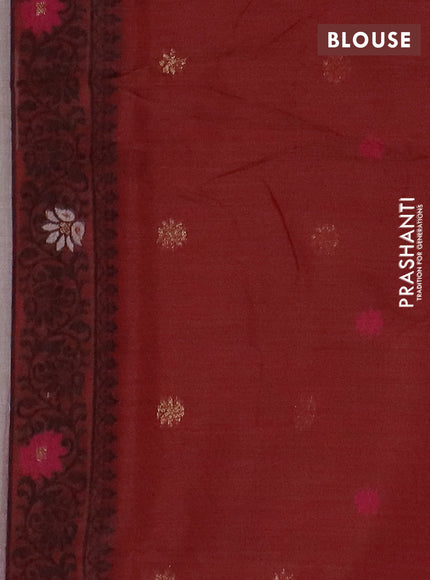 Jamdhani cotton saree beige and red with thread woven buttas and pichwai pallu