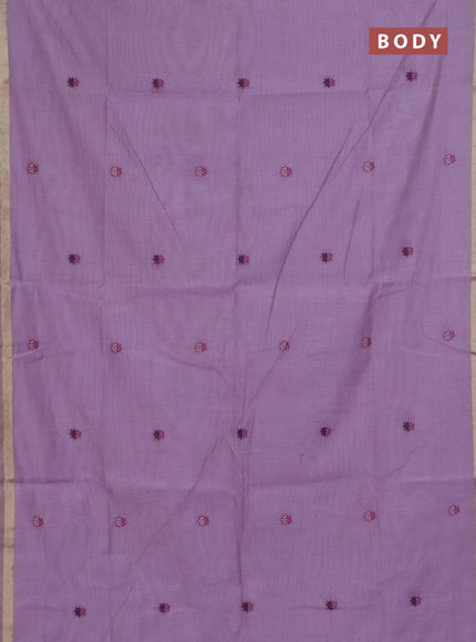 Jamdhani cotton saree lavender and purple with thread woven buttas and jamdhani pallu