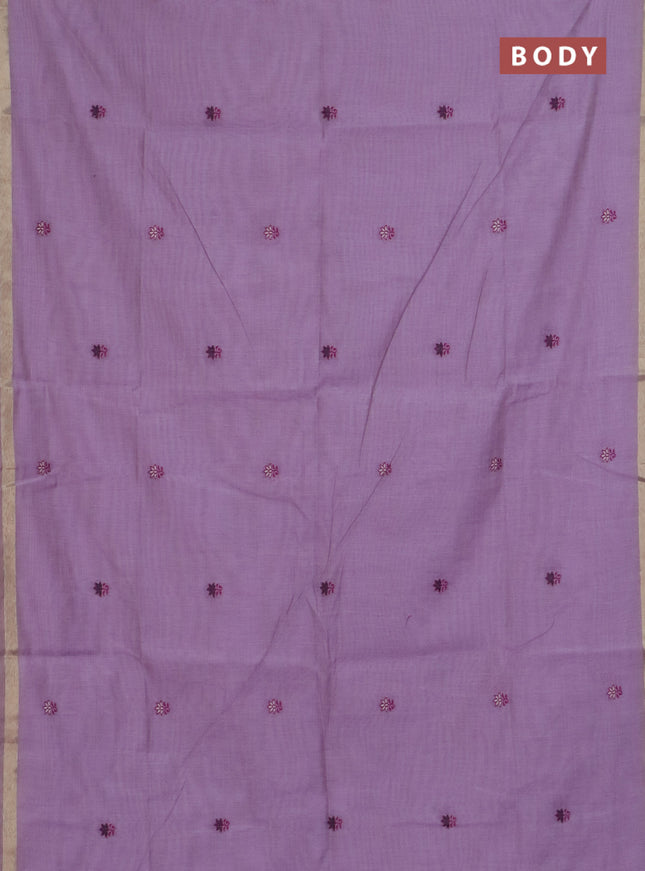 Jamdhani cotton saree lavender and purple with thread woven buttas and jamdhani pallu