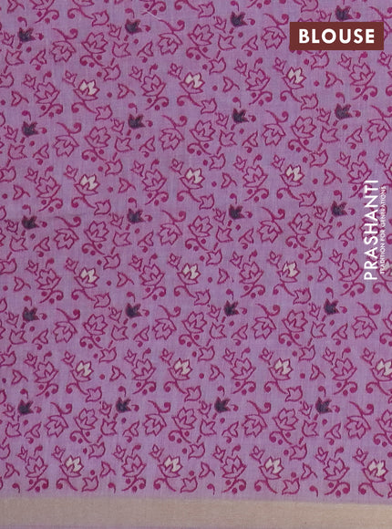 Jamdhani cotton saree lavender and purple with thread woven buttas and jamdhani pallu
