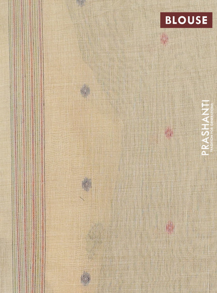 Jamdhani cotton saree cream with thread woven buttas and pichwai pallu