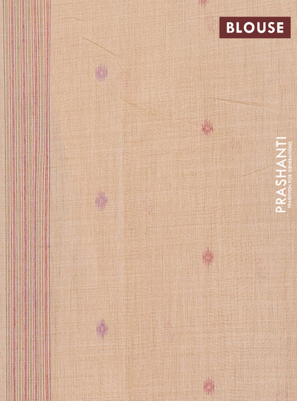 Jamdhani cotton saree pale orange with thread woven buttas and pichwai pallu