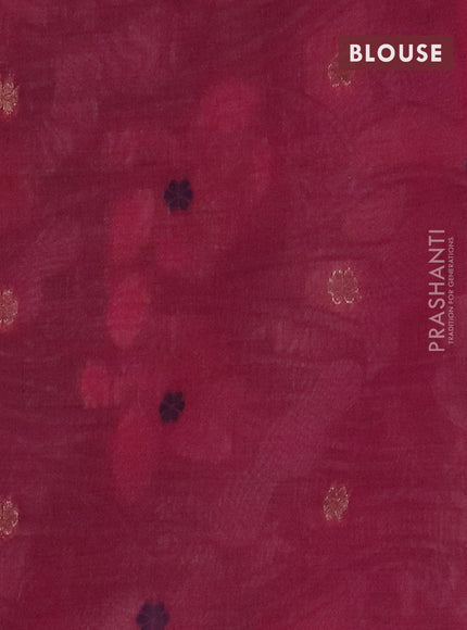 Jamdhani cotton saree beige and pink with allover thread stripe pattern & floral buttas and jamdhni pallu