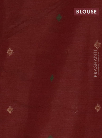 Jamdhani cotton saree peach shade and maroon with thread & zari woven floral buttas and jamdhani pallu