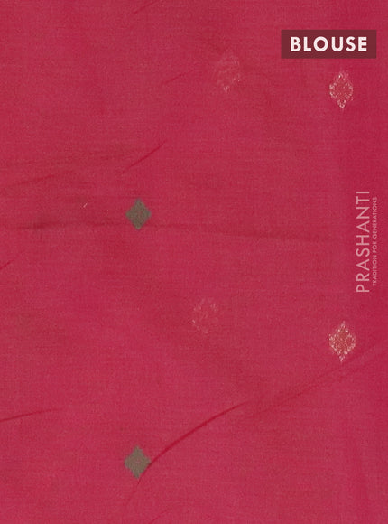 Jamdhani cotton saree pista green and pink with thread & zari woven floral buttas and jamdhani pallu