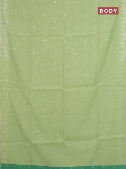 Jamdhani cotton saree pista green and green with allover thread & zari woven buttas and jamdhani pallu