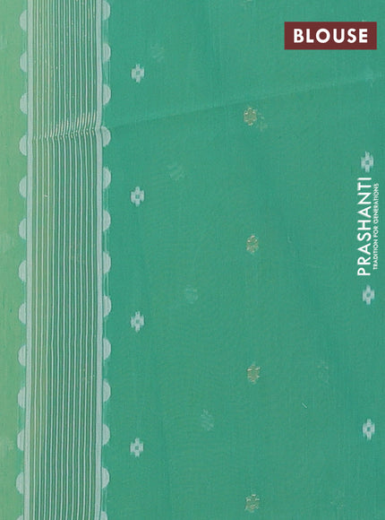 Jamdhani cotton saree pista green and green with allover thread & zari woven buttas and jamdhani pallu