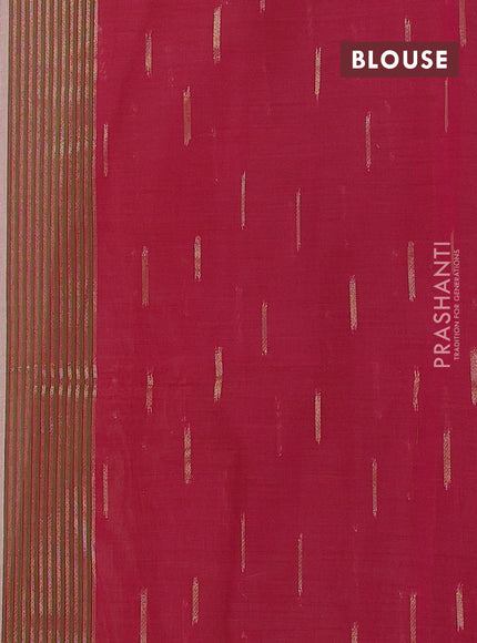 Jamdhani cotton saree peach shade and pink with thread & zari woven floral buttas and floral jamdhani pallu
