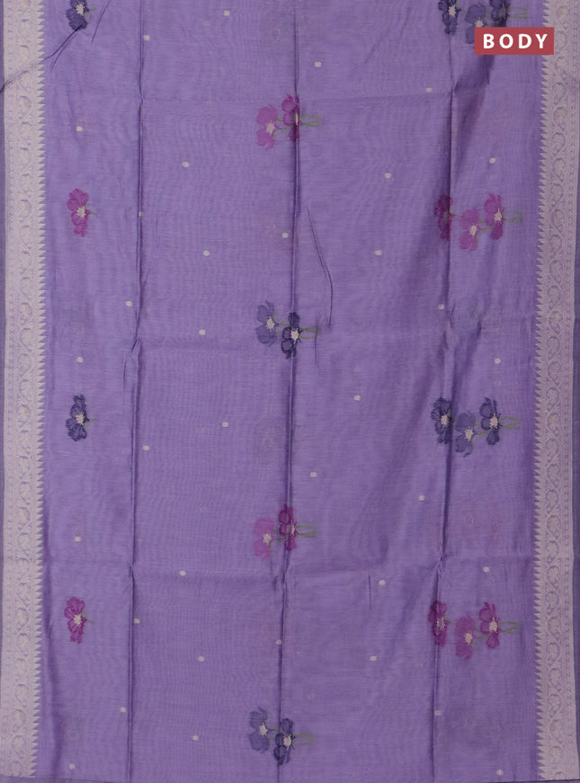 Jamdhani cotton saree lavender and purple with thread & zari woven buttas and jamdhani pallu