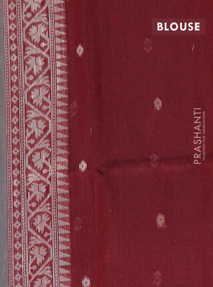 Jamdhani cotton saree dark grey and deep maroon with thread & zari woven buttas and jamdhani pallu