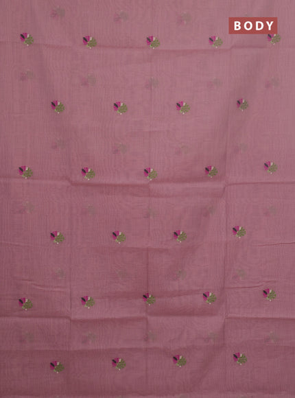 Jamdhani cotton saree pastel purple and purple with thread woven buttas and jamdhani pallu
