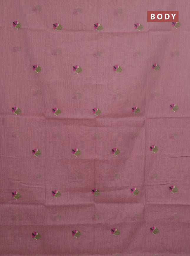 Jamdhani cotton saree pastel purple and purple with thread woven buttas and jamdhani pallu