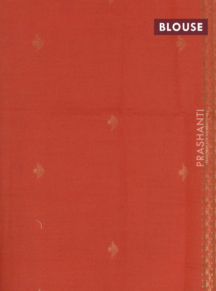 Jamdhani cotton saree sandal and orange with thread woven buttas and jamdhani pallu