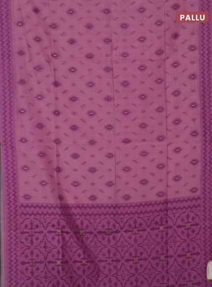 Jamdhani cotton saree pastel purple and purple with allover thread & zari woven buttas and jamdhani pallu